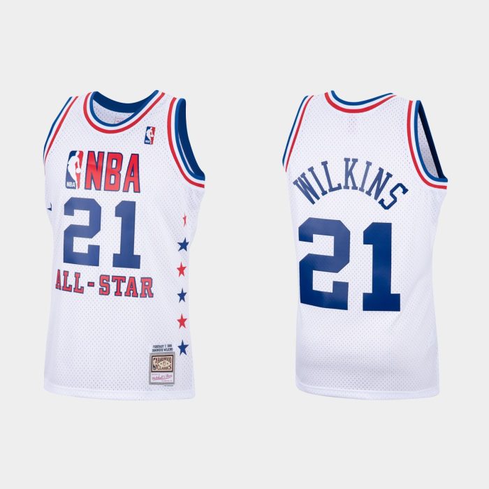 1988 All-Star Dominique Wilkins #21 Hardwood Classics Eastern Conference Jersey White