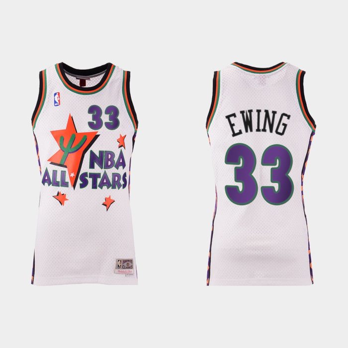 1995 NBA All-Star New York Knicks #33 Patrick Ewing White Jersey