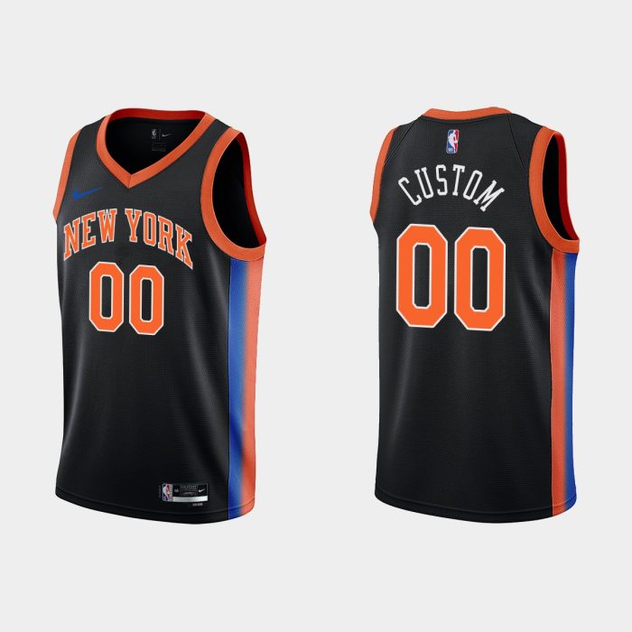 2022-23 New York Knicks No. 00 Custom City Edition Black Swingman Jersey