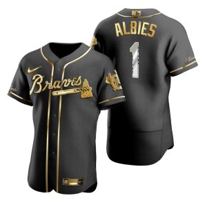 Atlanta Braves Ozzie Albies Black Gold Edition Jersey
