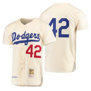 Brooklyn Dodgers Jackie Robinson Cream Cooperstown Collection Jersey