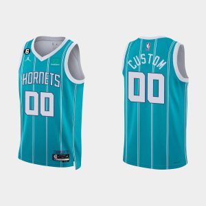 Charlotte Hornets #00 Custom Icon Edition Teal 2022-23 Jersey
