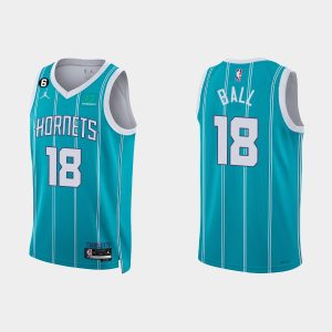 Charlotte Hornets #18 LiAngelo Ball Icon Edition Teal 2022-23 Jersey