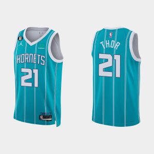 Charlotte Hornets #21 JT Thor Icon Edition Teal 2022-23 Jersey
