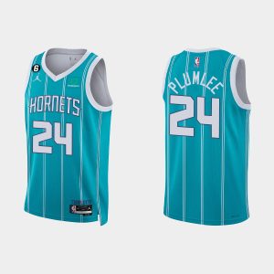 Charlotte Hornets #24 Mason Plumlee Icon Edition Teal 2022-23 Jersey