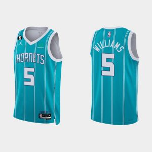 Charlotte Hornets #5 Mark Williams Icon Edition Teal 2022-23 Jersey