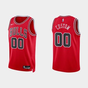 Chicago Bulls #00 Custom 2022-23 Icon Edition Red Jersey