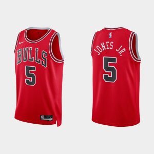 Chicago Bulls #5 Derrick Jones Jr. 2022-23 Icon Edition Red Jersey