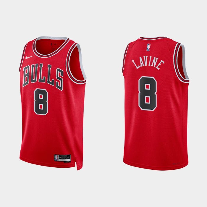Chicago Bulls #8 Zach LaVine 2022-23 Icon Edition Red Jersey