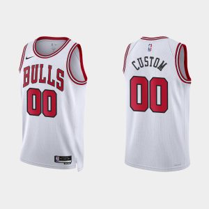 Chicago Bulls Custom #00 Association Edition White Jersey
