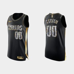 Dallas Mavericks custom #00 Diamond Edition Black Jersey