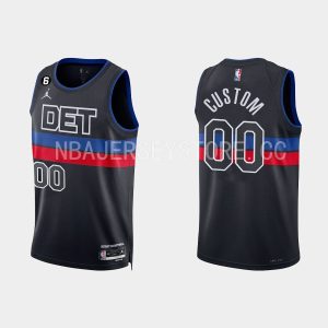 Detroit Pistons #00 Custom 2022-23 Statement Edition Black Jersey