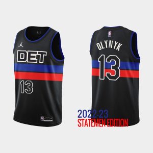 Detroit Pistons #13 Kelly Olynyk 2022-23 Statement Edition Black Jersey