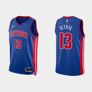 Detroit Pistons #13 Kelly Olynyk Icon Edition Royal 2022-23 Jersey
