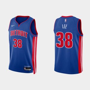 Detroit Pistons #38 Saben Lee Icon Edition Royal 2022-23 Jersey