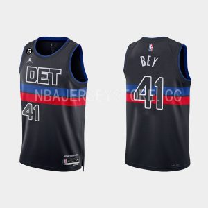 Detroit Pistons #41 Saddiq Bey 2022-23 Statement Edition Black Jersey