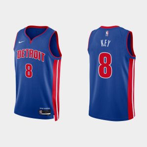 Detroit Pistons #8 Braxton Key Icon Edition Royal 2022-23 Jersey