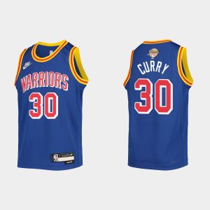Golden State Warriors 2022 NBA Finals #30 Stephen Curry Royal Youth Jersey Classic