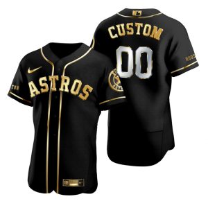 Houston Astros Custom Black Golden Edition Jersey