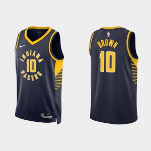 Indiana Pacers #10 Kendall Brown Icon Edition Black 2022-23 Jersey