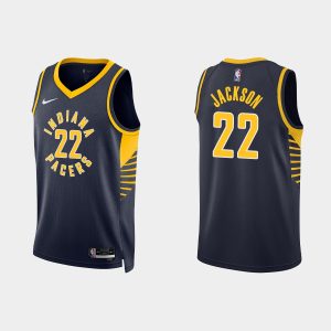 Indiana Pacers #22 Isaiah Jackson Icon Edition Black 2022-23 Jersey
