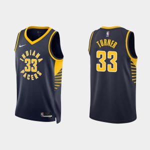 Indiana Pacers #33 Myles Turner Icon Edition Black 2022-23 Jersey