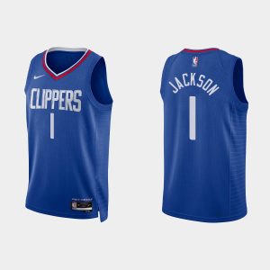 Los Angeles Clippers #1 Reggie Jackson Icon Edition Blue 2022-23 Jersey