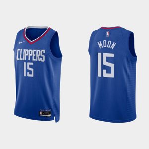 Los Angeles Clippers #15 Xavier Moon Icon Edition Blue 2022-23 Jersey