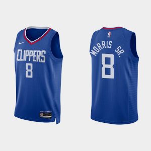 Los Angeles Clippers #8 Marcus Morris Sr. Icon Edition Blue 2022-23 Jersey