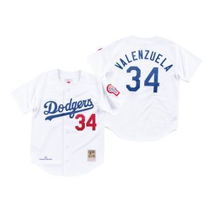 Los Angeles Dodgers Fernando Valenzuela White Cooperstown Collection Jersey
