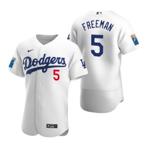 Los Angeles Dodgers Freddie Freeman White Dodger Stadium 60Th Anniversary Jersey