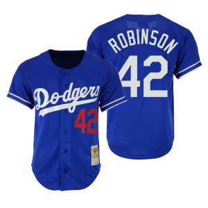 Los Angeles Dodgers Jackie Robinson Royal Cooperstown Collection Mesh Batting Practice Jersey