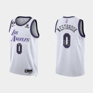 Los Angeles Lakers #0 Russell Westbrook 2022-23 City Edition White Jersey