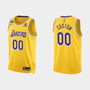 Los Angeles Lakers #00 Custom Icon Edition Gold 2022-23 Jersey