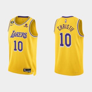 Los Angeles Lakers #10 Max Christie Icon Edition Gold 2022-23 Jersey
