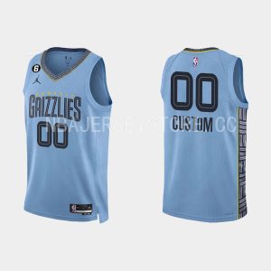 Memphis Grizzlies #00 Custom Statement Edition Light Blue 2022-23 Jersey