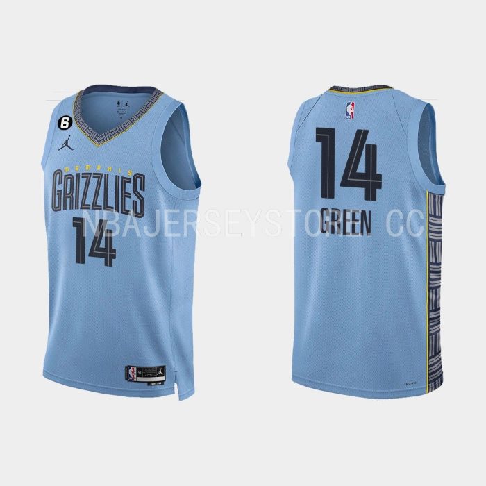 Memphis Grizzlies #14 Danny Green Statement Edition Light Blue 2022-23 Jersey