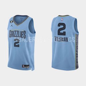 Memphis Grizzlies #2 Xavier Tillman Statement Edition Light Blue 2022-23 Jersey