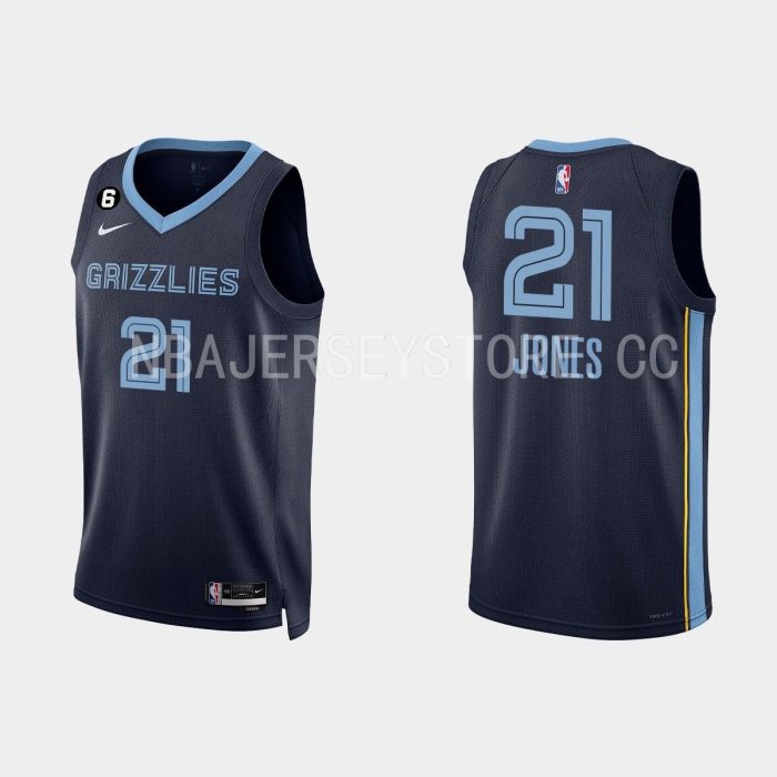 Memphis Grizzlies #21 Tyus Jones Icon Edition Navy 2022-23 Jersey