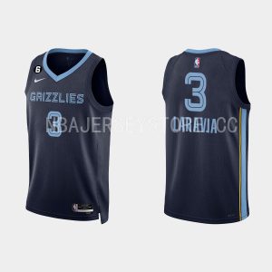 Memphis Grizzlies #3 Jake LaRavia Icon Edition Navy 2022-23 Jersey