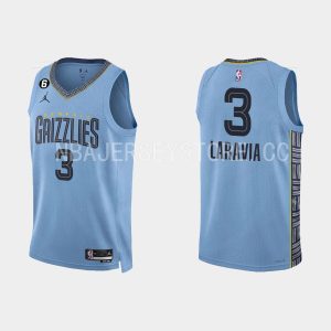 Memphis Grizzlies #3 Jake LaRavia Statement Edition Light Blue 2022-23 Jersey