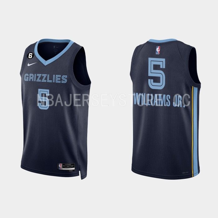 Memphis Grizzlies #5 Vince Williams Jr. Icon Edition Navy 2022-23 Jersey