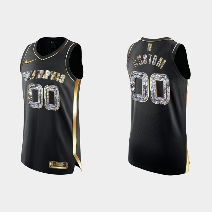 Memphis Grizzlies Custom #00 Diamond Edition Black Jersey