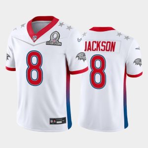 Men Baltimore Ravens Lamar Jackson 2022 AFC Pro Bowl Game Jersey - White