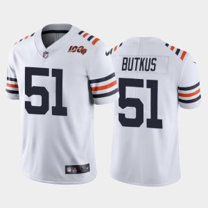 Men Chicago Bears Dick Butkus 100th Season Classic Limited Jersey - White