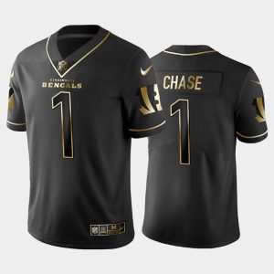 Men Cincinnati Bengals Ja'Marr Chase Golden Edition Vapor Limited Jersey - Black