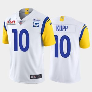 Men Cooper Kupp Super Bowl LVI Captain Patch Jersey - White