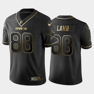 Men Dallas Cowboys CeeDee Lamb Golden Edition Vapor Limited Jersey - Black