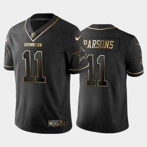 Men Dallas Cowboys Micah Parsons Golden Edition Vapor Limited Jersey - Black