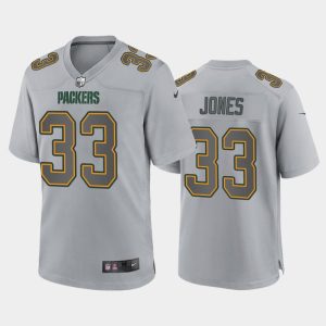Men Green Bay Packers Aaron Jones Atmosphere Fashion Game Jersey - Gray